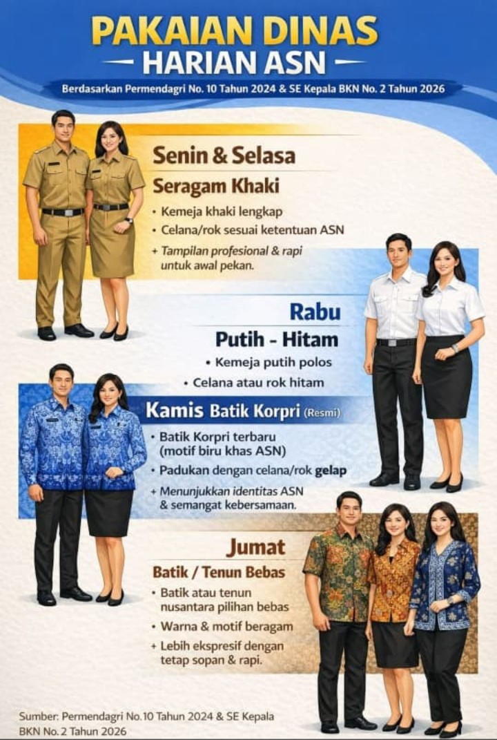 SE Kepala BKN Nomor 2 Tahun 2026 Tentang Penggunaan Pakaian Seragam Batik Korpri
